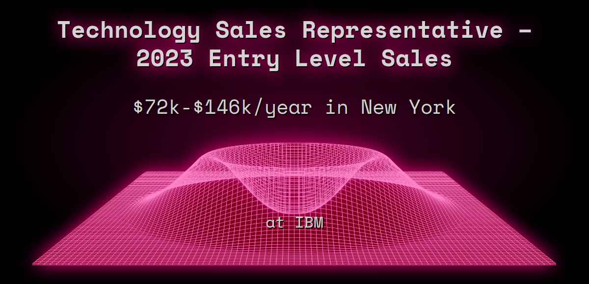 3 Technology Sales Representative 2023 Entry Level Sales 72k