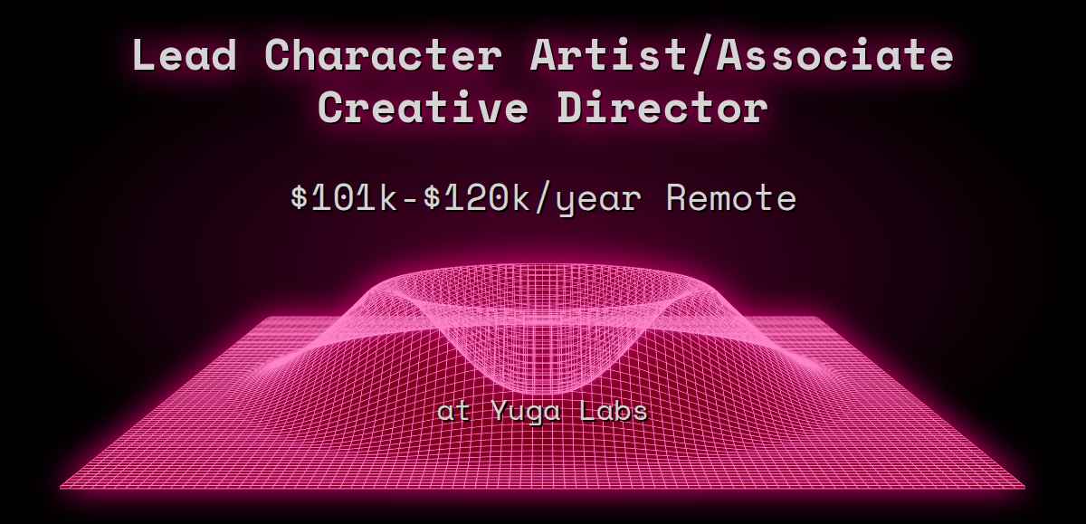 Web3 Lead Character Artist/Associate Creative Director $101k - $120k ...