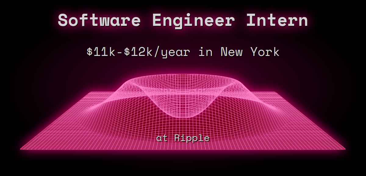 Web3 Software Engineer Intern $11k - $12k in New York at Ripple